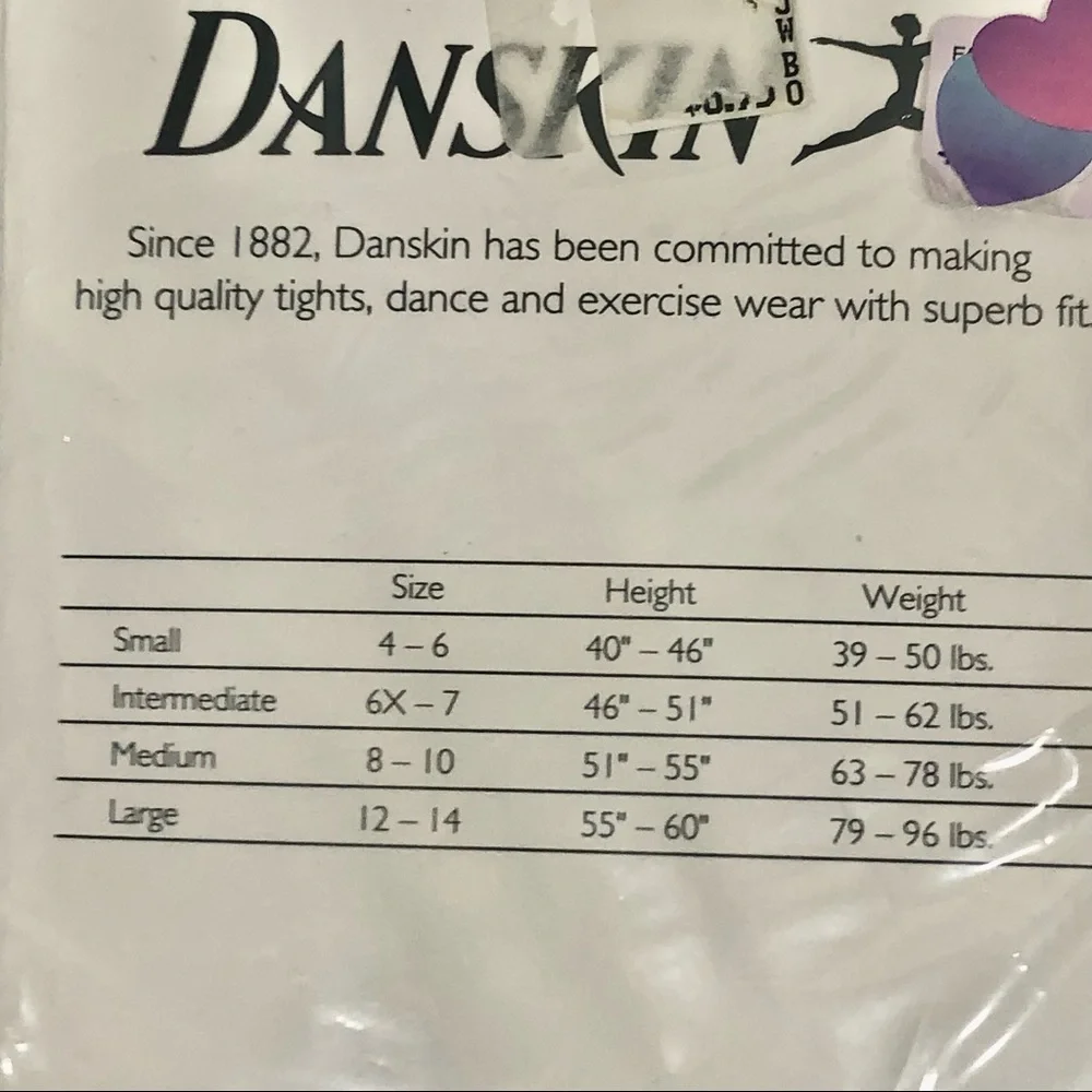 Danskin Kids Dance Stirrup Tights Brand New